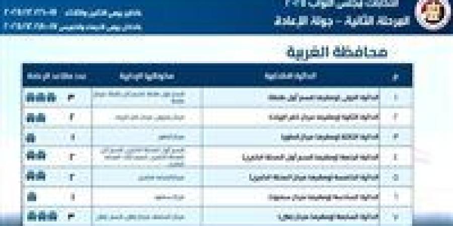 تقام في ٧ دوائر.. تحيا مصر يرصد خريطة الإعادة للمرحلة الثانية لانتخابات النواب في الغربية - وضوح نيوز