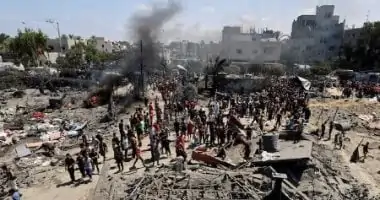 استشهاد 12 فلسطينيًا جراء قصف الاحتلال لخان يونس وغزة