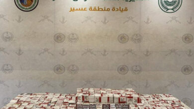 حرس الحدود بقطاع الربوعة ينجح في إحباط محاولة تهريب 45 ألف قرص طبي قبل تهريبها إلى المناطق المستهدفة