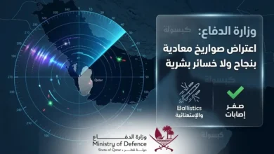 وزارة الدفاع القطرية تعلن أن قطر تعرضت لهجوم صاروخي إيراني وتمكنت من اعتراض الأهداف بنجاح في بيان عاجل